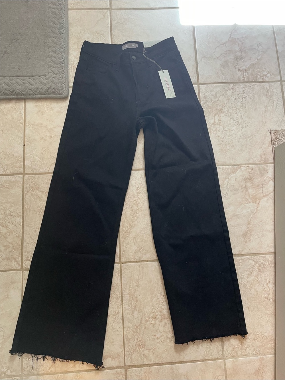 NWT Just USA Dropping By wide leg black jeans